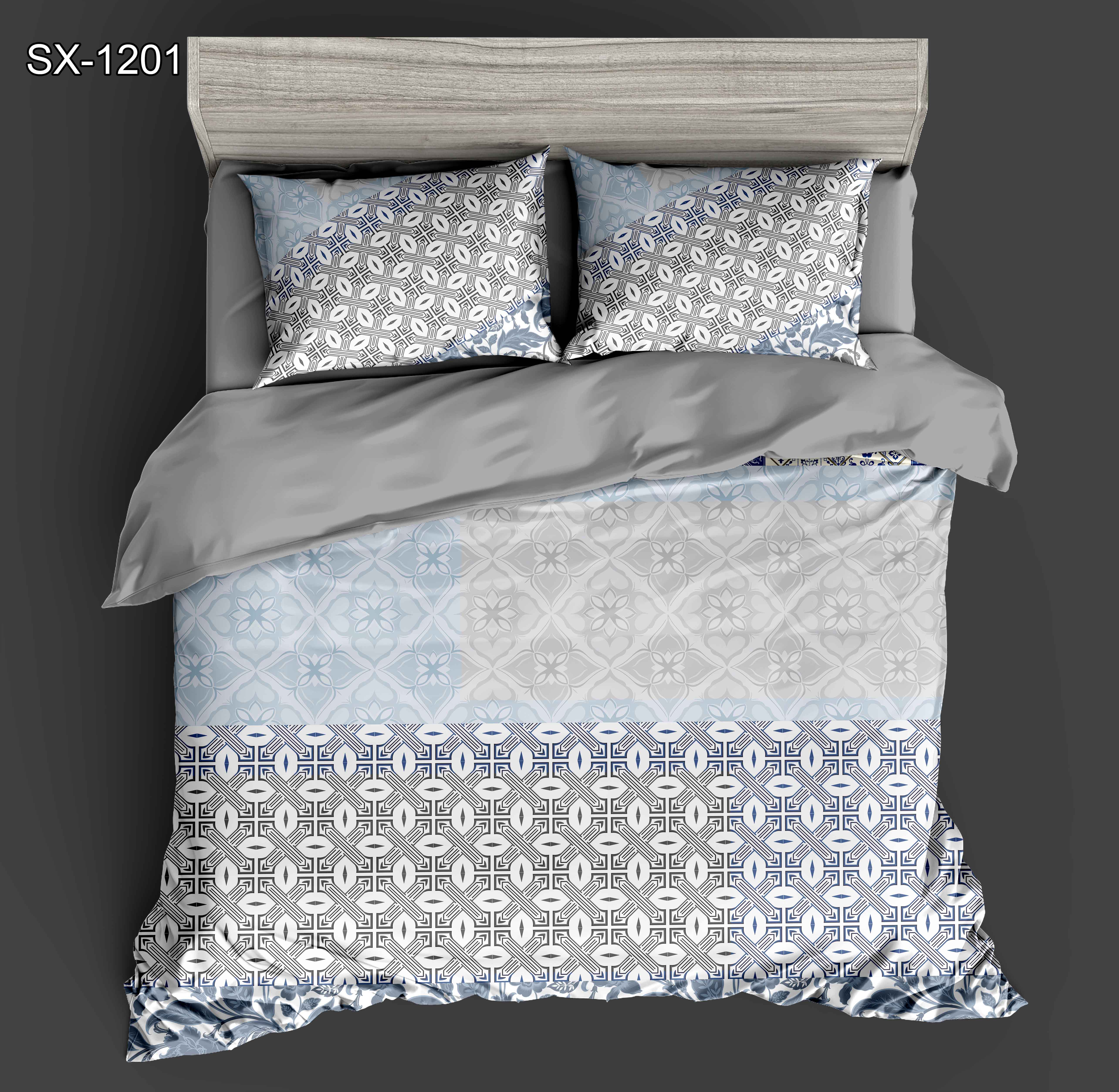 Set de paturi imprimate digital 5D cu design de model geometric