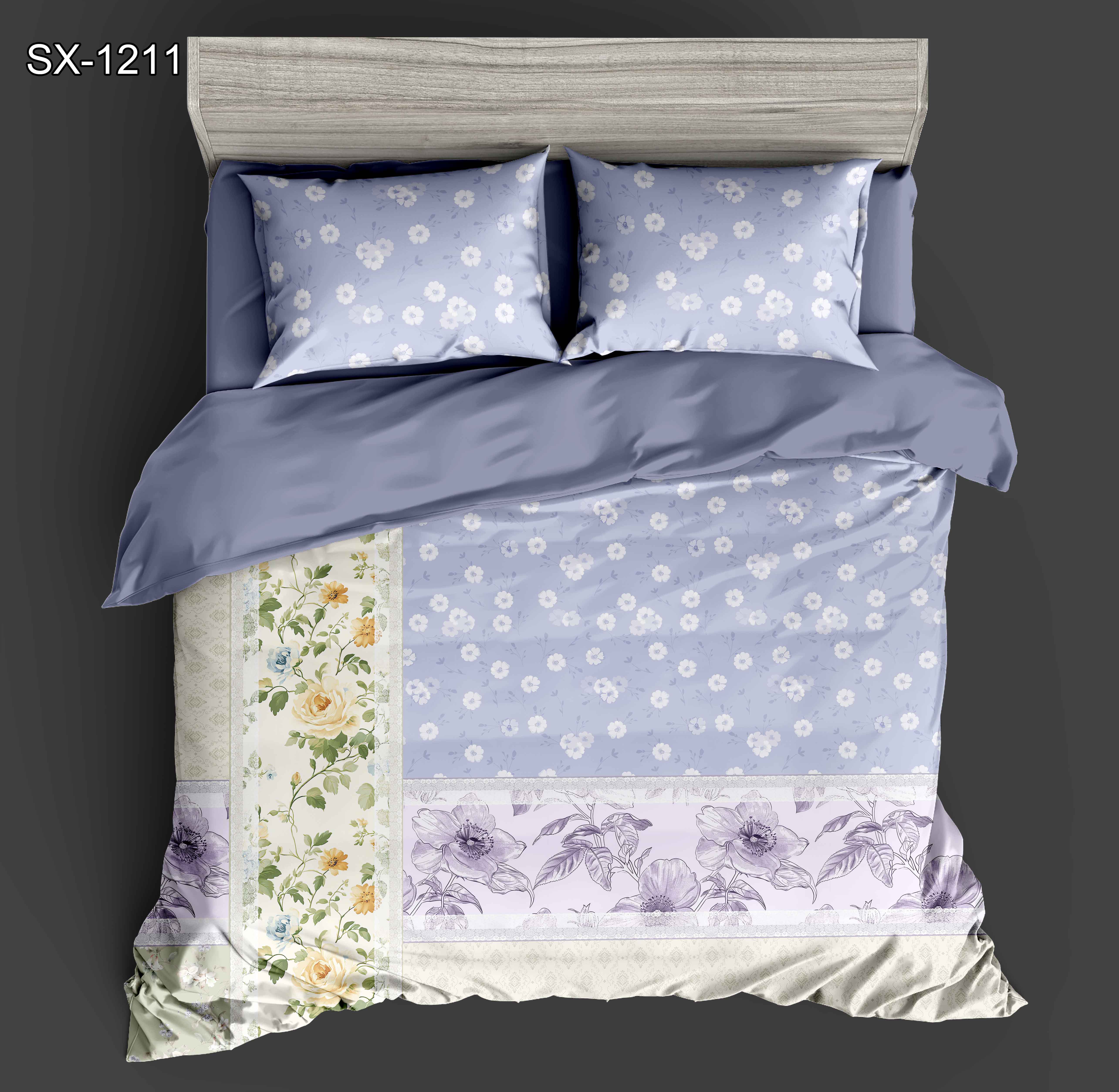 Set de foi de pat tipărit digital 5D cu patchwork Floral and Vintage Model